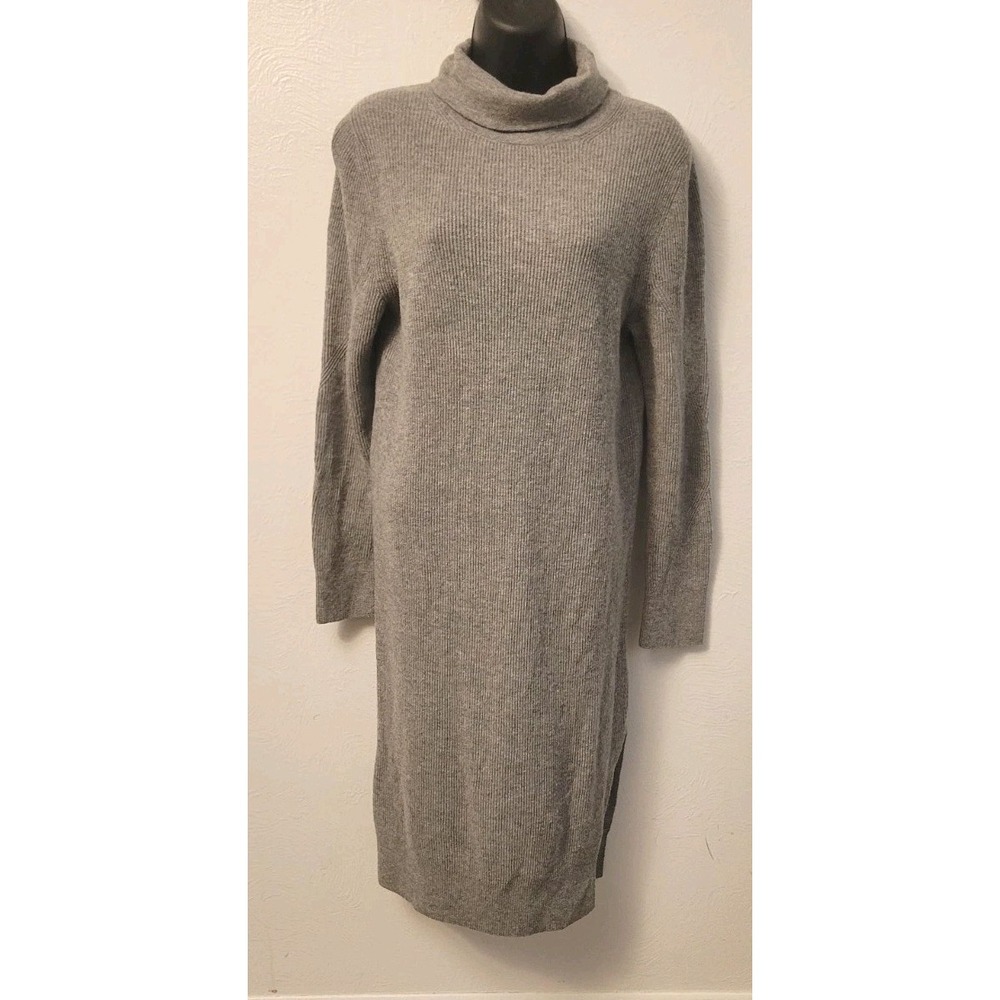 AllSaints Sweater Dress‎ Womens M Gray Roza Jumper Turtleneck Wool Blend NO BELT